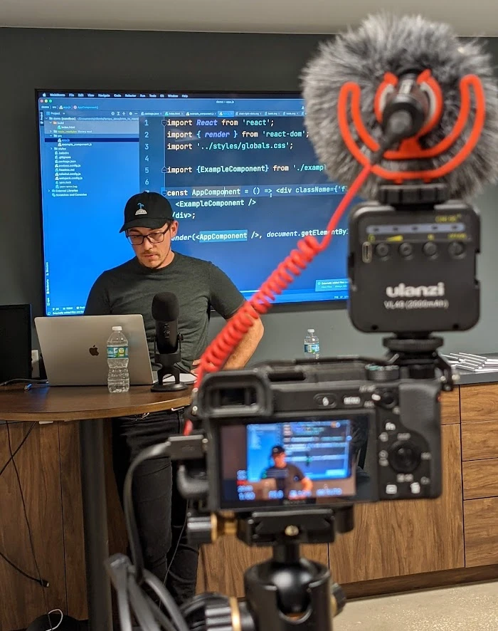 React workshop being recorded